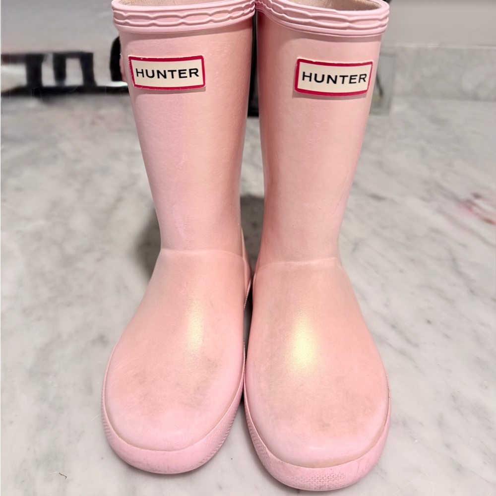 Hunter | Girl's Pink Rain Outdoor Boots Size US 10